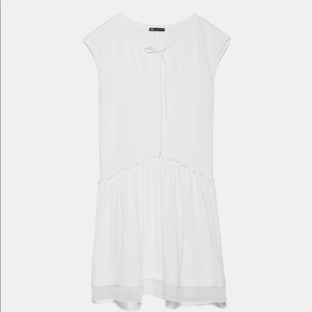 Zara contrasting white tulle dress NWT med